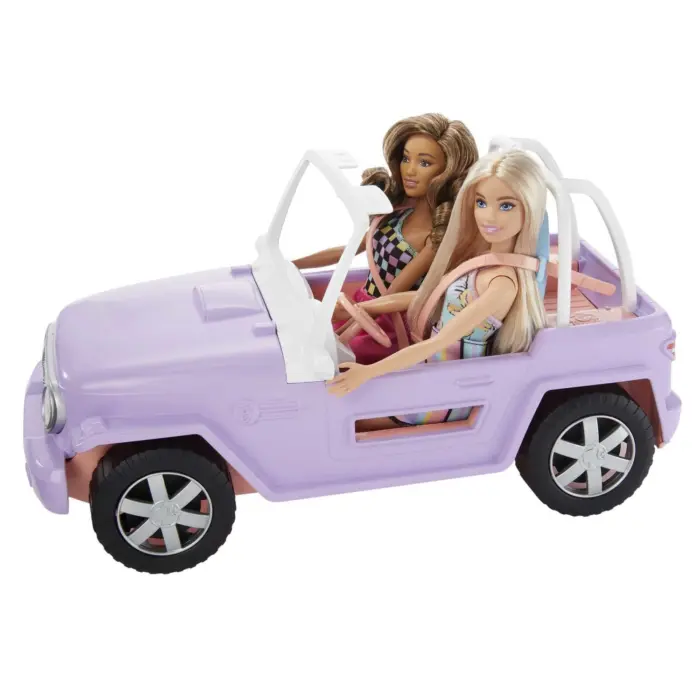 Barbie Подарок сет со 2 кукли, џип и глисер што плови – слика 3