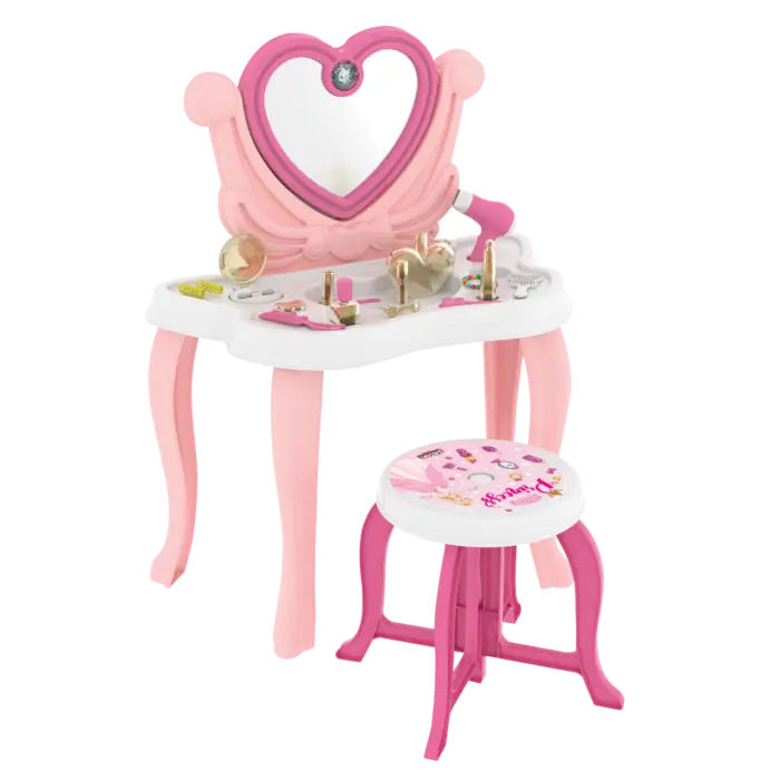 Vanity Mirror with Table and Chair