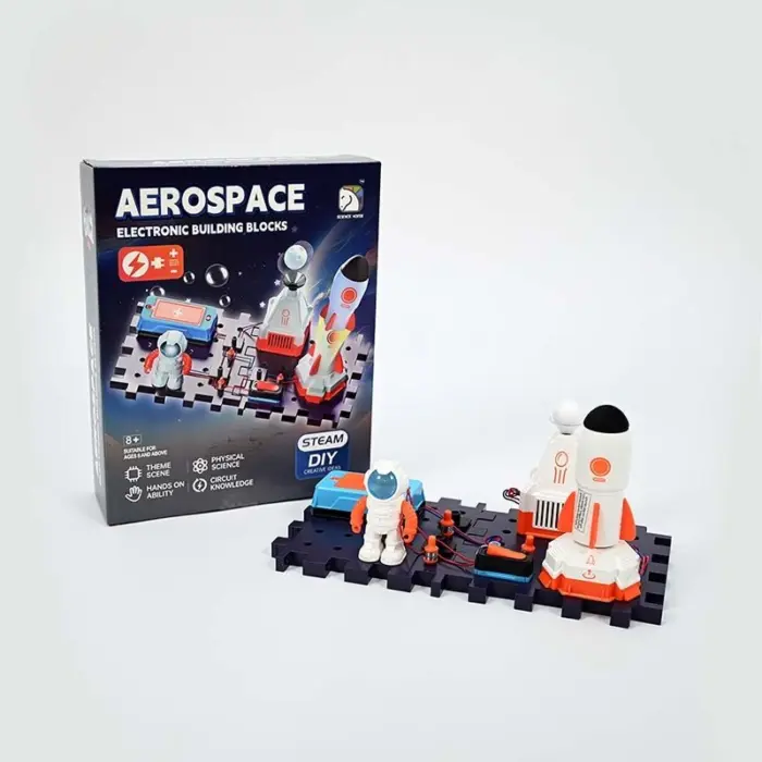 Сет вселена Aerospace, електронски коцки STEAM со астронаут и ракета