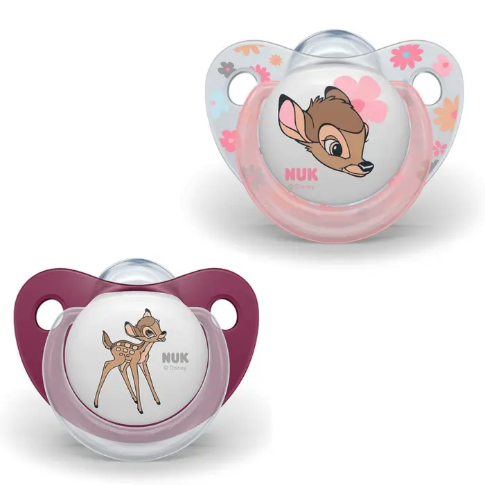 NUK Силиконска цуцла лажалка Disney Bambi, 18–36 месеци, 2 парчиња