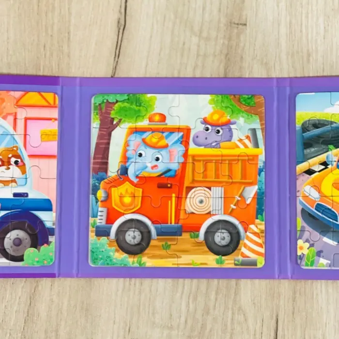 3-in-1 Traffic puzzle in a book-style box, 61 pieces in total – image 4