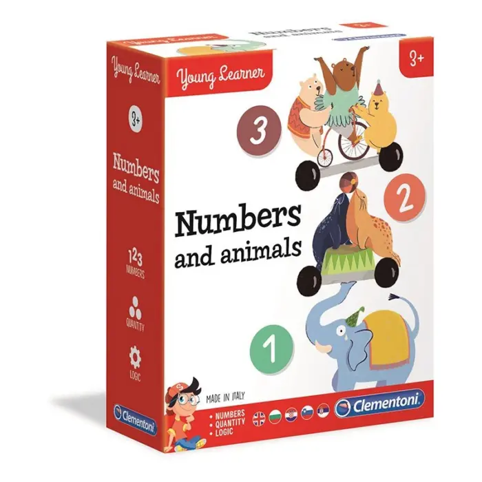 Clementoni Едукативна игра Young Learner Numbers and Animals, броеви и животни