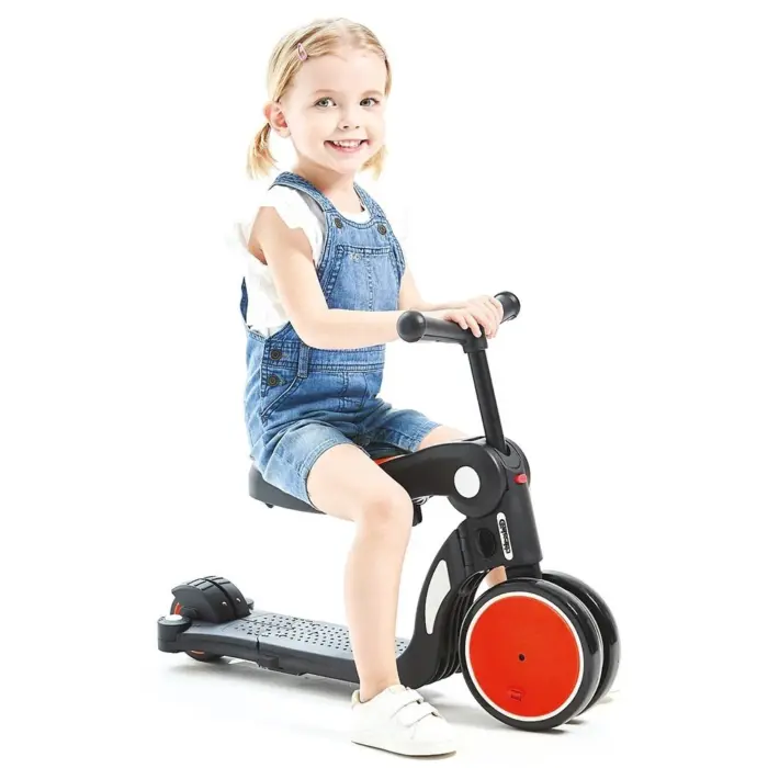 Chipolino Тротинет-трицикл All Ride 4 во 1 со седиште и педали, црвен – слика 2