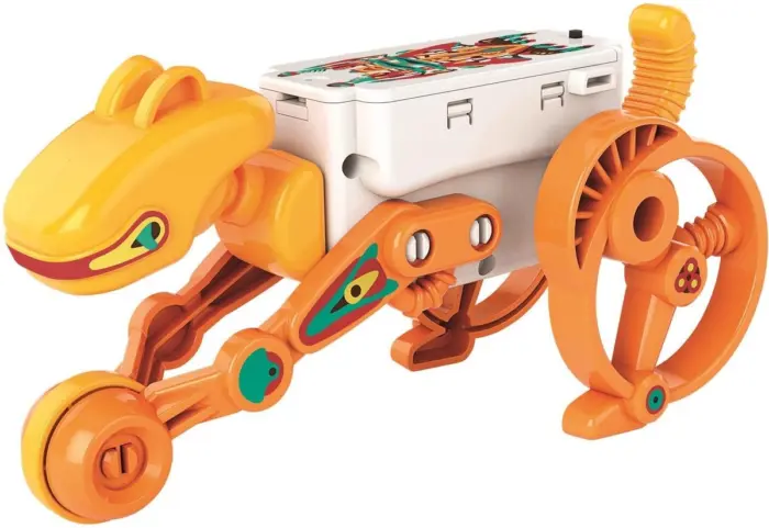 Clementoni Робот за склопување Science & Play Action Robots Runner, портокалов