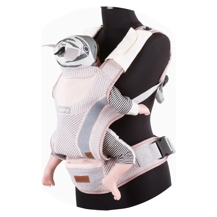 Chipolino Bobby Fly ergonomic baby carrier, 3.5–15 kg, pink