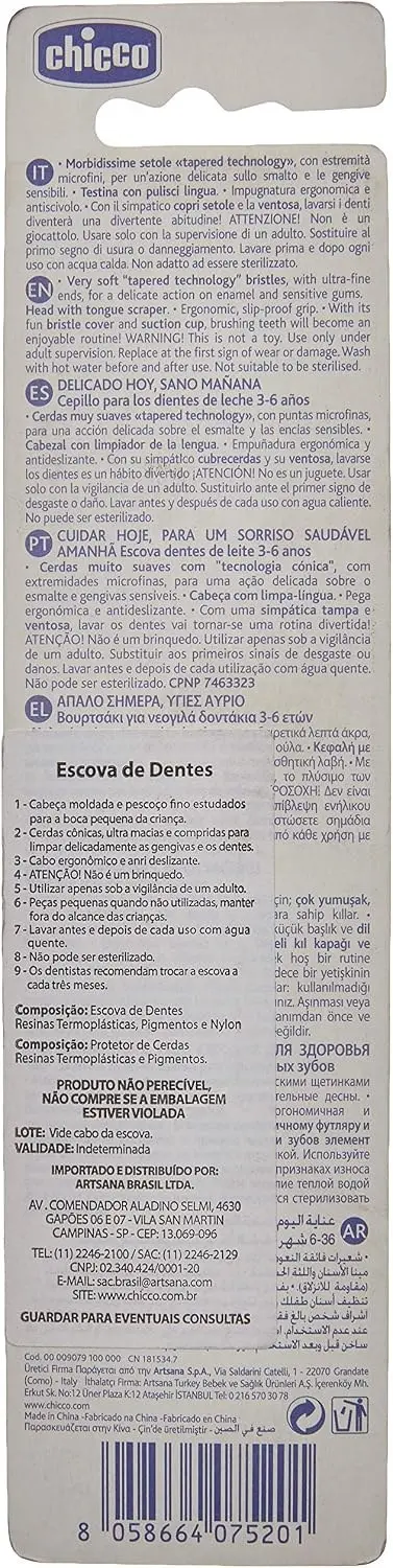 Chicco Детска четка за заби за млечни заби, 3–6 години, розова – слика 2