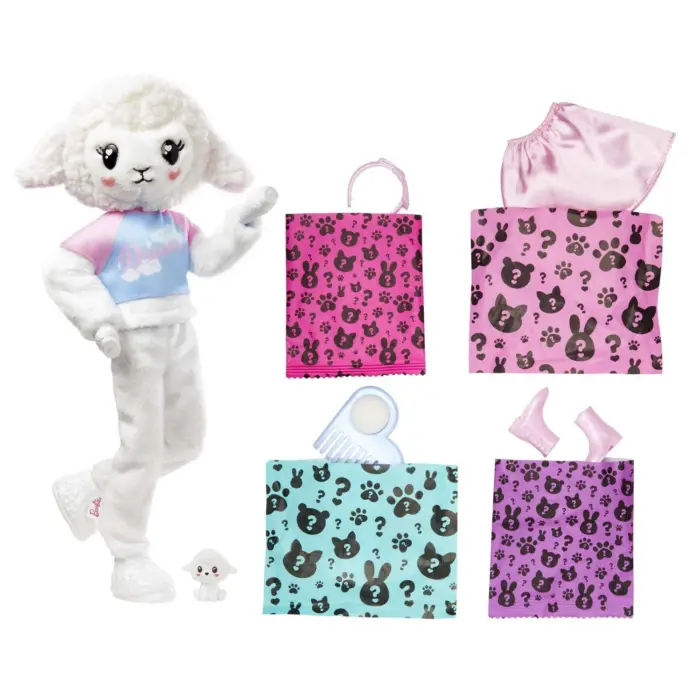 Barbie Кукла Cutie Reveal во костим јагне, 10 изненадувања – слика 4