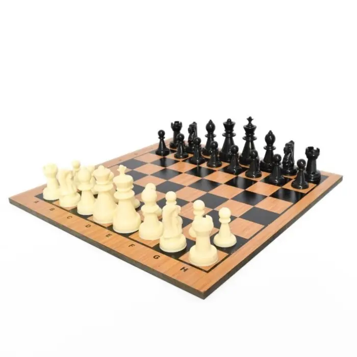 Shah me 32 figura dhe tabelë druri 34 x 34 cm, për dy lojtarë – foto 2