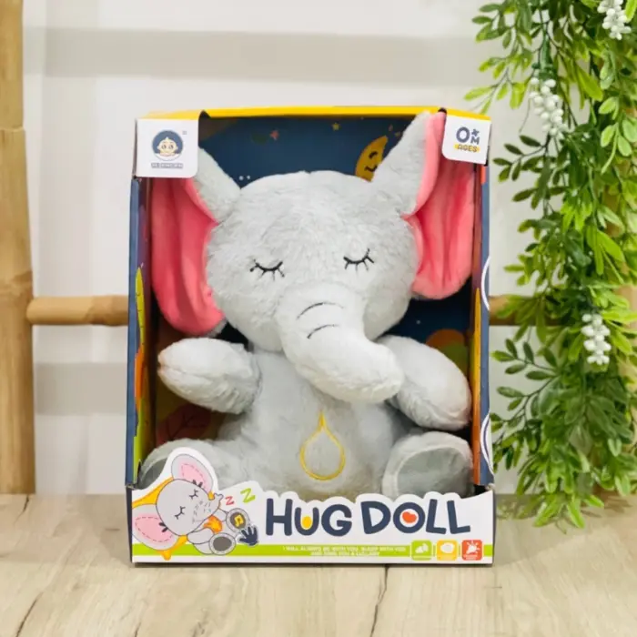 Плишано слонче што дише, со смирувачко светло и звуци, Hug Doll
