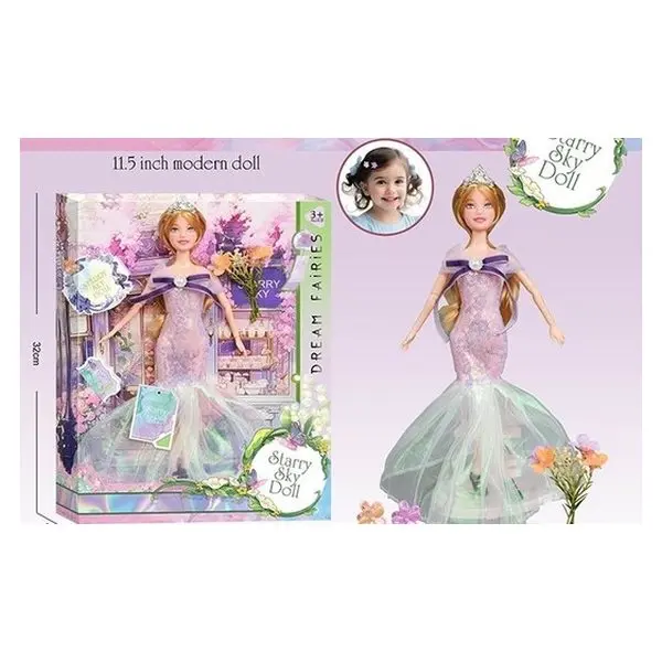 Princess doll with formal dress and accessories
