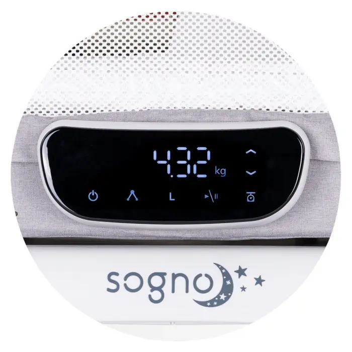 Djep-shtrat CHIPOLINO Sogno 2 në 1 me ekran LED dhe peshore, gri, KOSSG02501GR