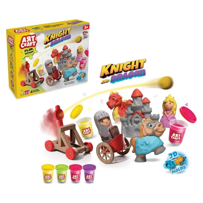 ART CRAFT Knight and Dragon play dough set, 280 g, 03848