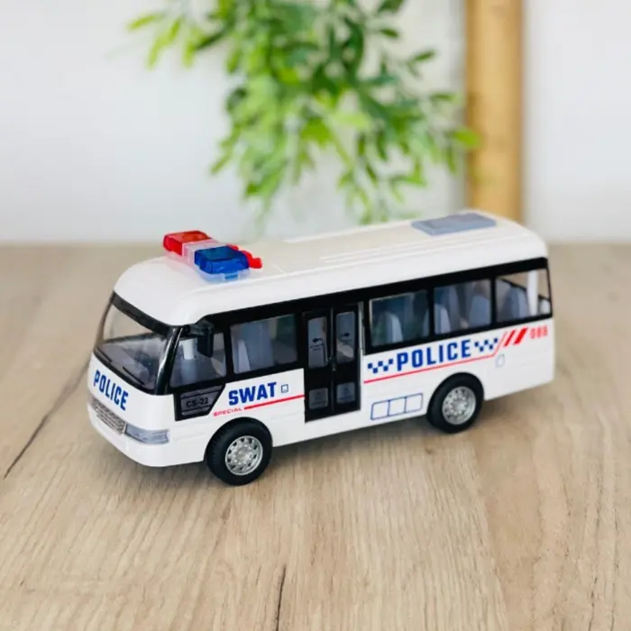 Полициски автобус SWAT со светла и звуци, фрикционен погон – слика 2