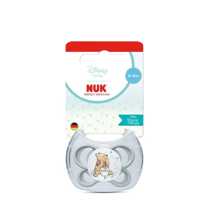 NUK Disney Цуцла лажалка Perfect Match Air Вини Пу, 0–6 месеци