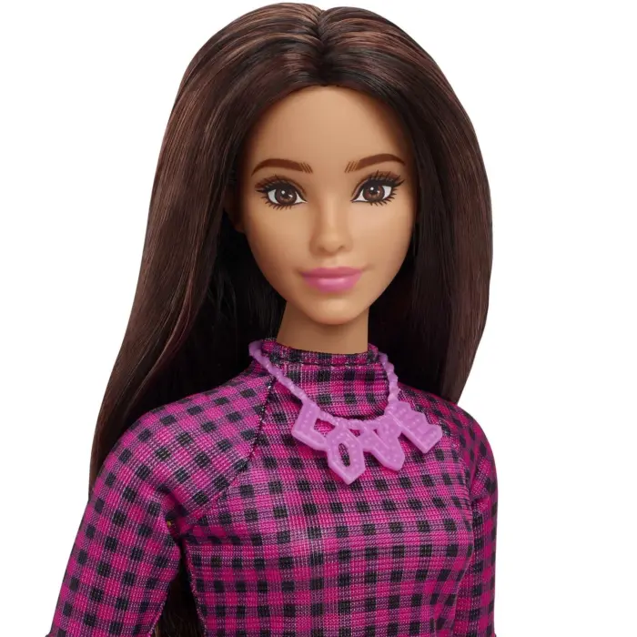 Barbie Fashionistas #188 doll with a checkered pink-black dress