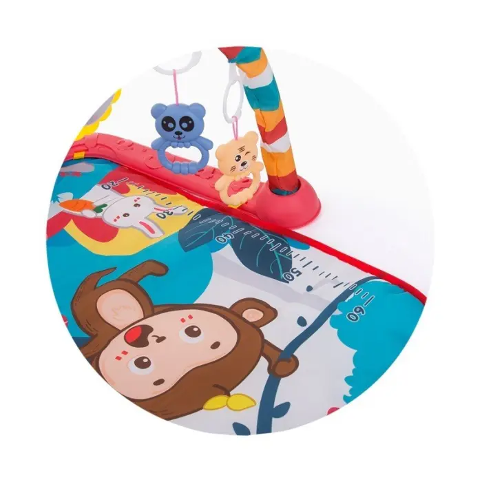Chipolino Музичка подлога за играње Monkey со пијано и проектор, црвена – слика 3