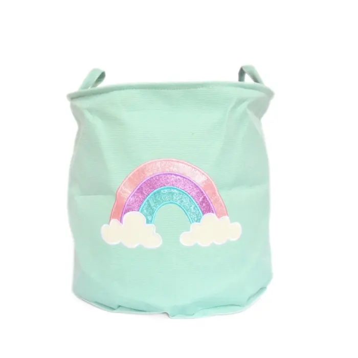 Rainbow toy basket with handles, 36 x 36 x 38 cm