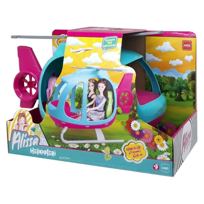 ak-9159h-1 MGS Elly’s doll helicopter with moving propeller, turquoise-pink, 9159