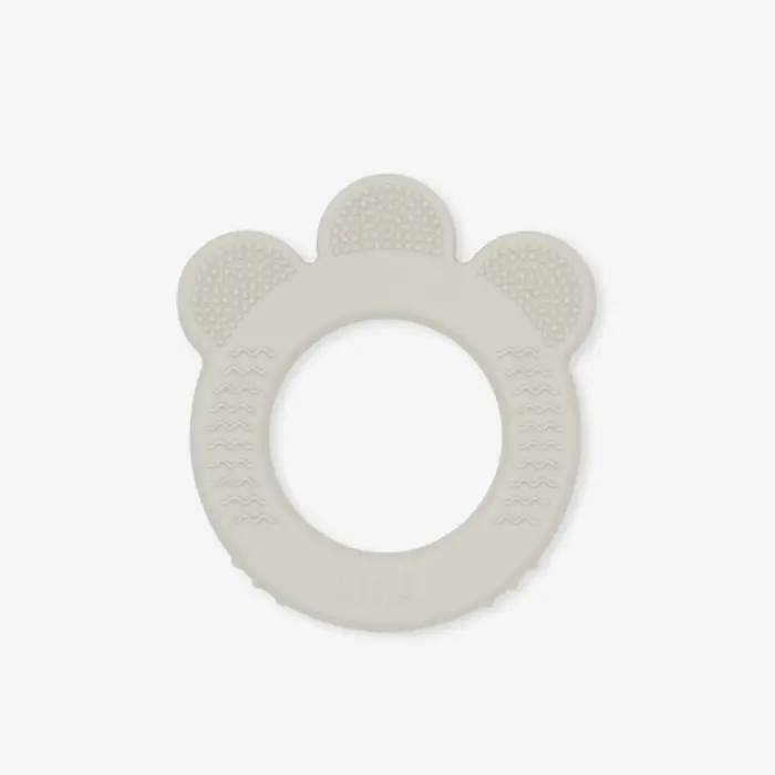 Kikka Boo Силиконска глодалка Platinum Silicone со 3 текстури, Sand (крем)
