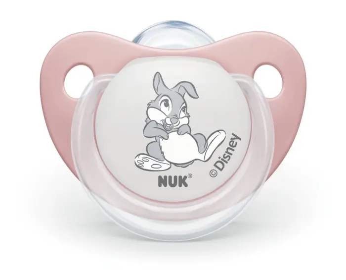 NUK Силиконска цуцла лажалка Trendline Disney Bambi, 0–6 месеци, 2 парчиња – слика 2