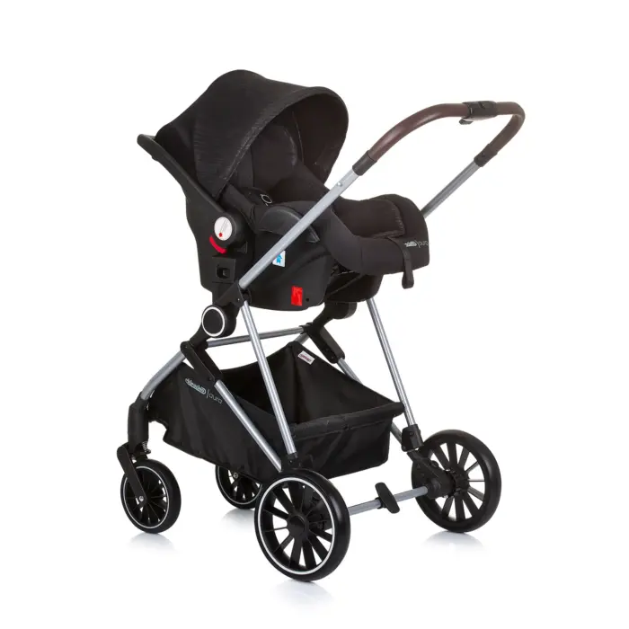 Baby Stroller AURA- Obsidian/Silver