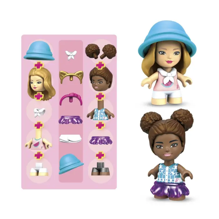 Barbie MEGA Сет коцки Adventure DreamCamper, 123 дела, со 2 мини кукли – слика 4