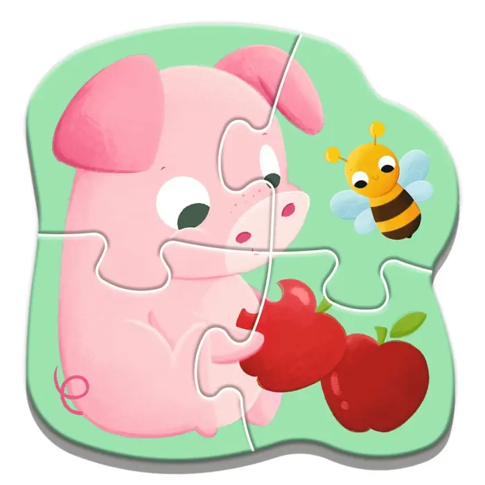 Trefl Бебешка сложувалка Babies and the Bear – Животни, 4 сложувалки од 2 до 5 парчиња – слика 5