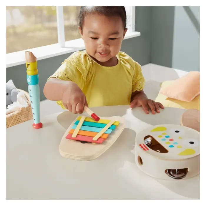 FISHER-PRICE Set muzikor prej druri Musical Gift Set, 5 instrumente, HXT90