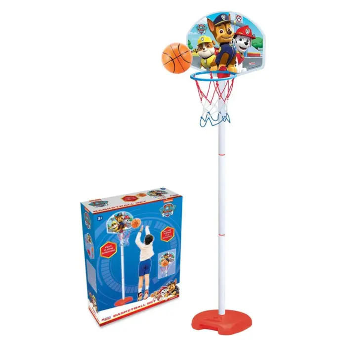 ak-03880-1 Koshi basketbolli DEDE Paw Patrol me këmbë, i madh, me lartësi të rregullueshme, 03880