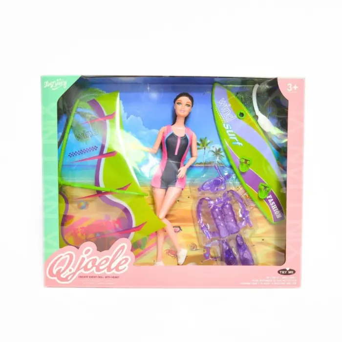 Fashion doll with surfboard and diving gear, 29 cm – image 2