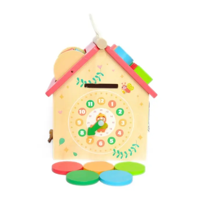 Едукативна дрвена куќичка Montessori Busy House со активности – слика 4