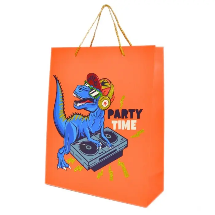 Decorative dinosaur gift bag, 26 x 32 x 10 cm – image 3
