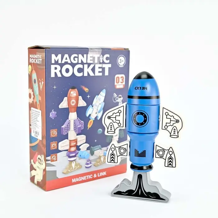 Магнетна сложувалка Ракета Magnetic Rocket 03, 8 делови, сина Магнетна сложувалка Ракета Magnetic Rocket 03, 8 делови, сина