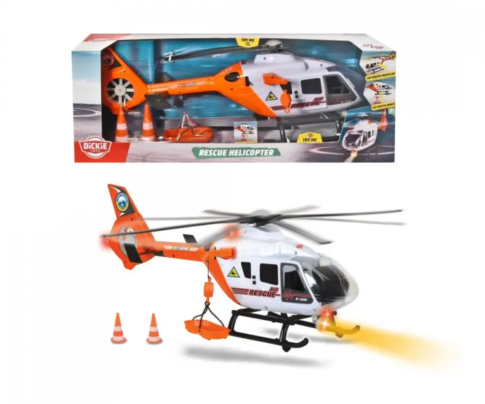 Dickie Toys Хеликоптер за спасување 64 cm со витло, светло и звук – слика 5