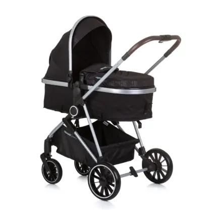 Baby Stroller AURA- Obsidian/Silver