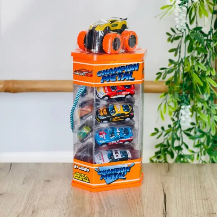 Set of 12 toy cars and an off-road vehicle in a clear carry case – image 2