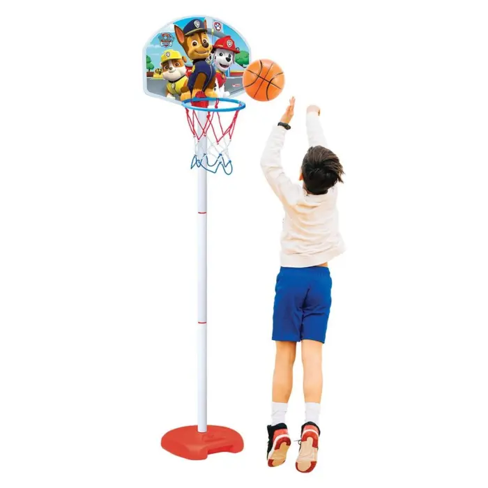 Koshi basketbolli DEDE Paw Patrol me këmbë, i madh, me lartësi të rregullueshme, 03880