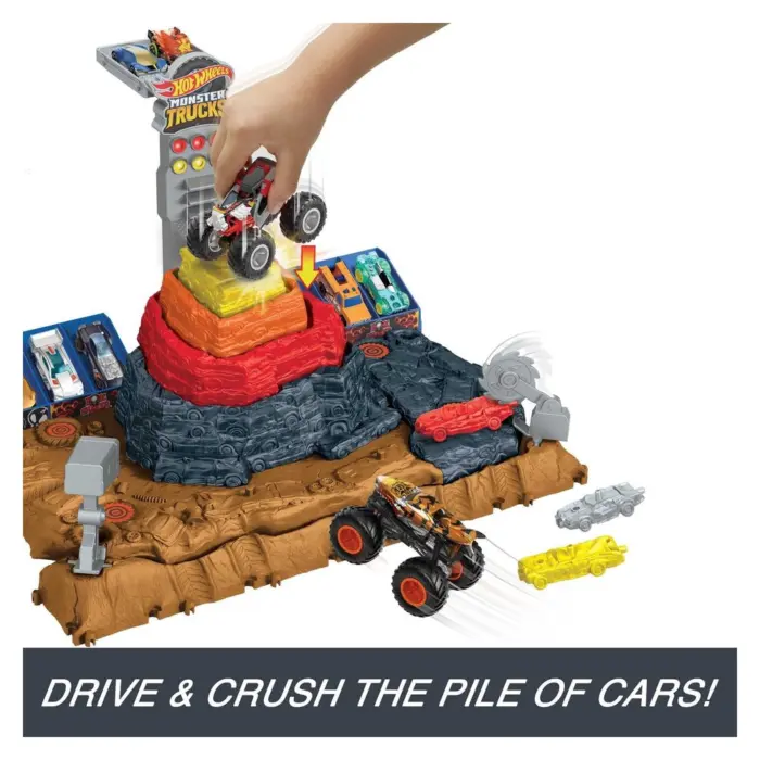 HOT WHEELS Set shkatërrimi Monster Trucks Arena Smashers Bone Shaker Ultimate Crush Yard, HNB96