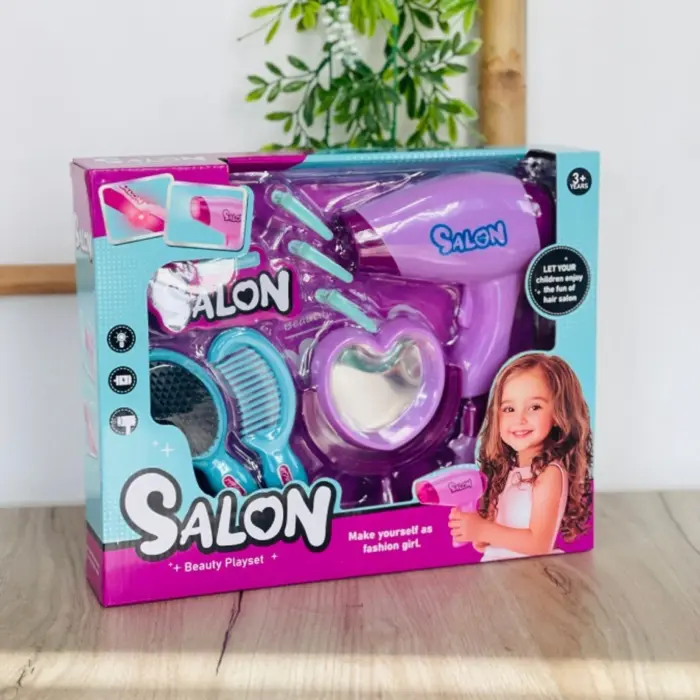 Фризерски сет Salon со фен што дува ладен воздух и огледало – слика 2