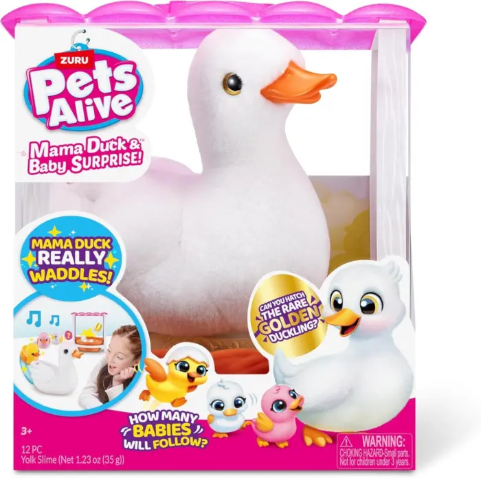 ZURU Pets Alive Мама патка со пачиња изненадување, бела – слика 3