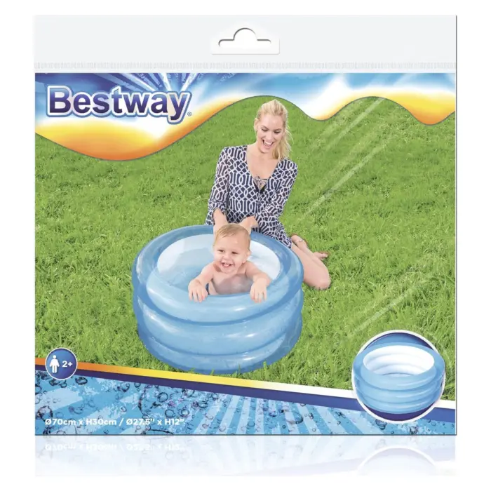 Bestway small inflatable kids' pool with 3 rings, Ø70 x 30 cm