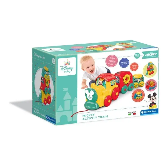 Clementoni Disney Baby Воз со активности Mickey Activity Train, 2 вагони – слика 4