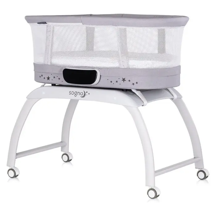 Djep-shtrat CHIPOLINO Sogno 2 në 1 me ekran LED dhe peshore, gri, KOSSG02501GR