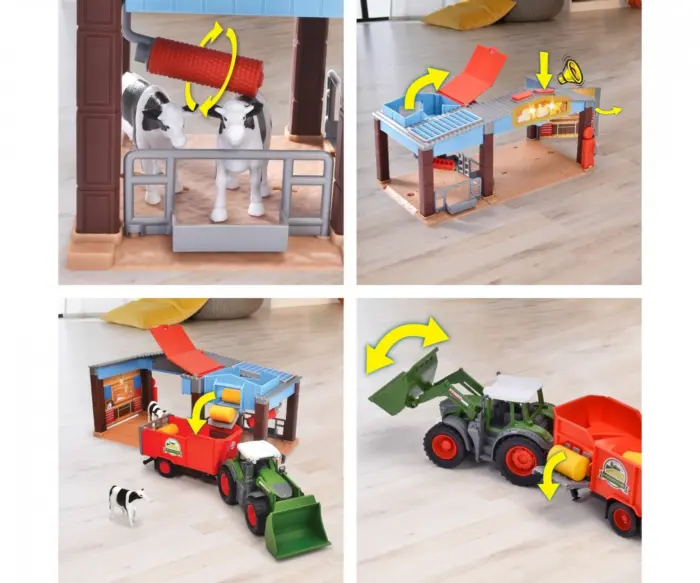 Dickie Toys Фарма Fendt Farm Station со трактор, светло и звук – слика 3