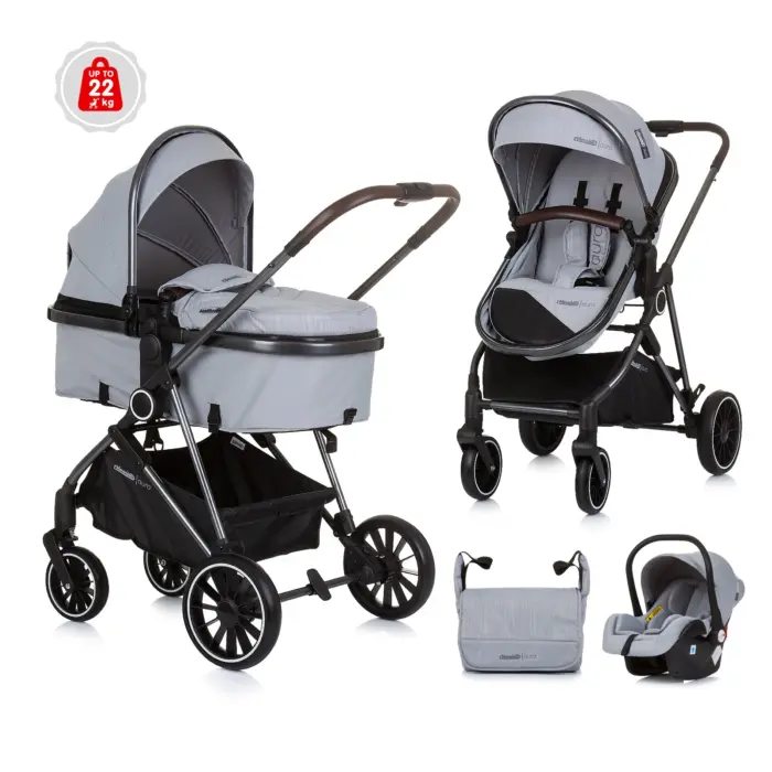 Karrocë për bebe AURA- Ash/Grey