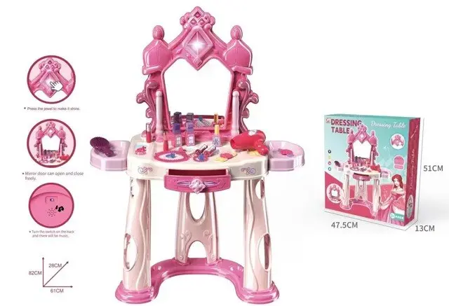 Tavolinë tualeti për fëmijë Dressing Table me pasqyrë, dritë dhe muzikë