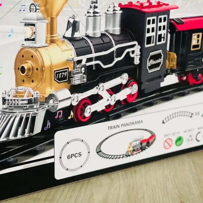 Стаза со воз Classic Train Set со звук, светло и чад, 85 x 85 cm – слика 4