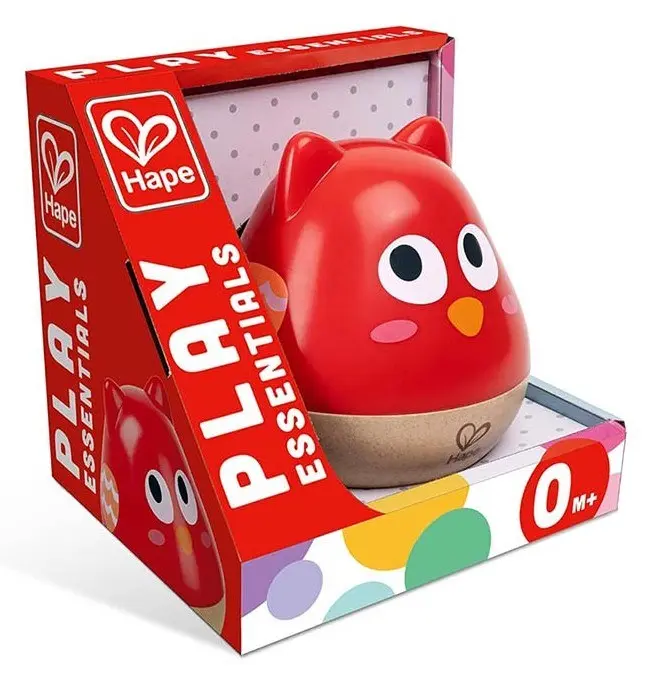 Hape Lodër muzikore për bebe kukuvajkë që lëkundet, e kuqe