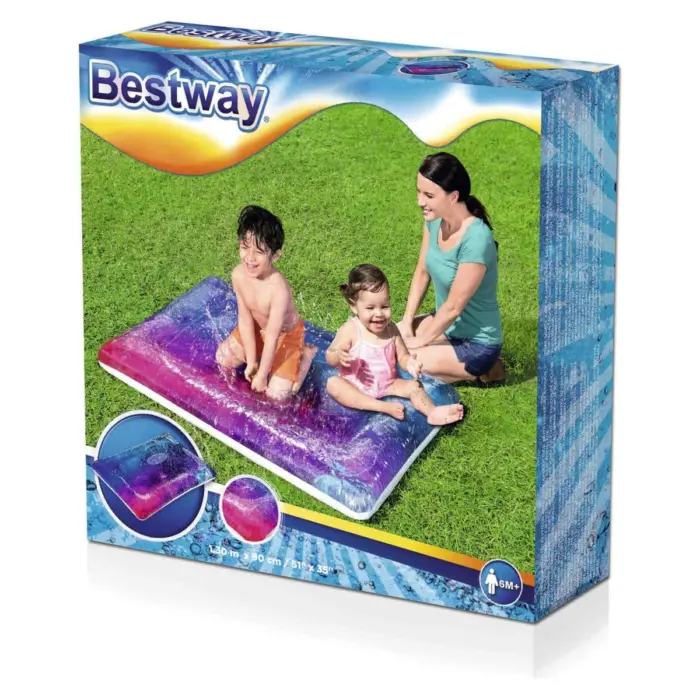 Bestway inflatable water play mattress with sprinklers, 130 x 90 cm