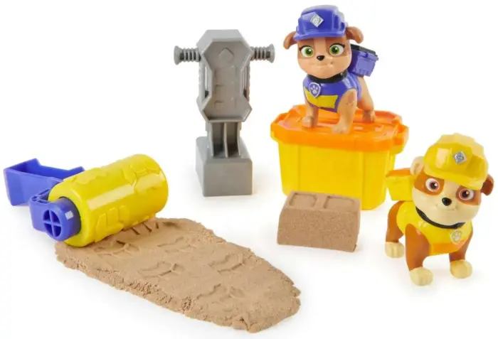 Paw Patrol Rubble & Crew Build-It set with figures and kinetic sand